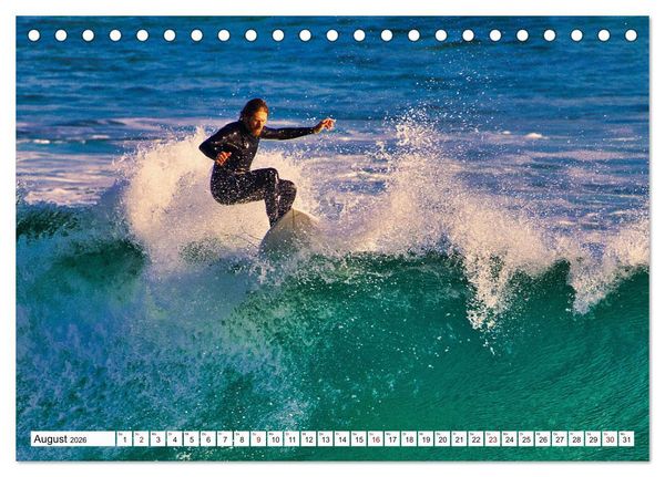 Produktbild: Spektakul&auml;res Wellen- und Windsurfen (Tischkalender 2026 DIN A5 quer), CALVENDO Monatskalender
