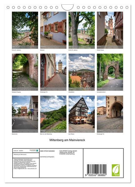 Produktbild: Miltenberg am Mainviereck (Wandkalender 2026 DIN A4 hoch), CALVENDO Monatskalender