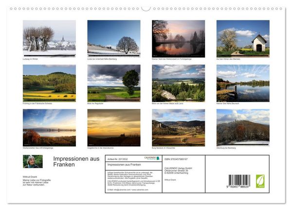 Produktbild: Impressionen aus Franken (hochwertiger Premium Wandkalender 2026 DIN A2 quer), Kunstdruck in Hochglanz