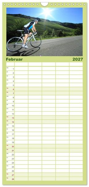 Produktbild: Familienplaner 2027 - Pyren&auml;enp&auml;sse mit dem Rennrad 2027 mit 5 Spalten (Wandkalender, 21 x 45 cm) CALVENDO