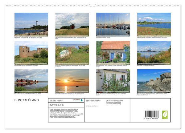 Produktbild: BUNTES &Ouml;LAND (hochwertiger Premium Wandkalender 2026 DIN A2 quer), Kunstdruck in Hochglanz