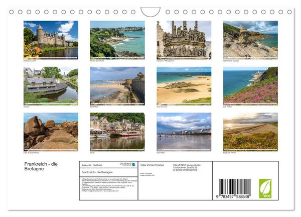 Produktbild: Frankreich - die Bretagne (Wandkalender 2026 DIN A4 quer), CALVENDO Monatskalender