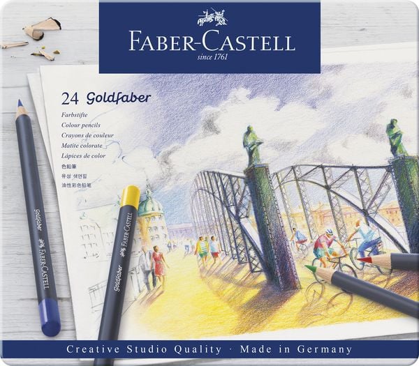 Produktbild: Faber-Castell Farbstifte Goldfaber, 24er Set Metalletui