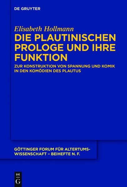 Produktbild: Die plautinischen Prologe und ihre Funktion