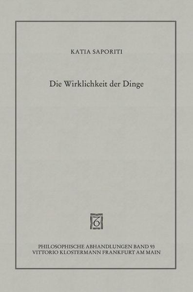 Produktbild: Die Wirklichkeit der Dinge