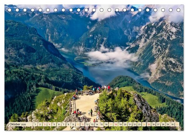 Produktbild: Deutsche Alpen, eine Reise von Lindau am Bodensee bis Berchtesgaden (Tischkalender 2026 DIN A5 quer), CALVENDO Monatskalender