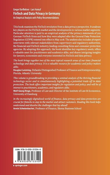 Produktbild: FinTech and Data Privacy in Germany