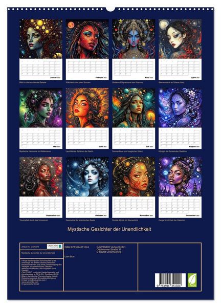 Produktbild: Mystische Gesichter der Unendlichkeit (hochwertiger Premium Wandkalender 2027 DIN A2 hoch), Kunstdruck in Hochglanz