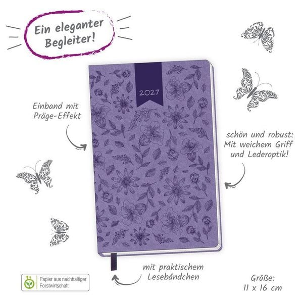 Produktbild: TR&Ouml;TSCH - Taschenkalender A6 Soft Touch Blumen 2027