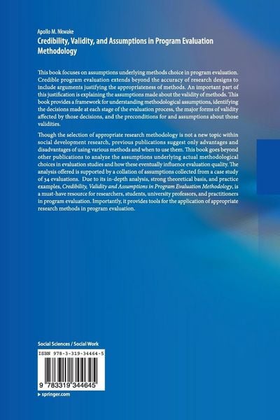 Produktbild: Credibility, Validity, and Assumptions in Program Evaluation Methodology