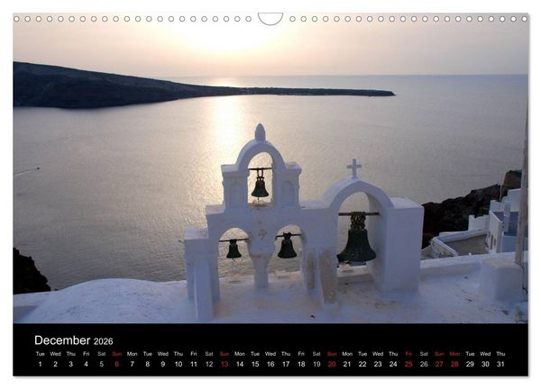 Produktbild: Lights of Santorini (Wall Calendar 2026 DIN A3 landscape), CALVENDO 12 Month Wall Calendar