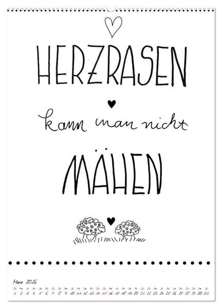 Produktbild: Spruch-Reich-handgeschriebene Spr&uuml;che von frech bis weise (hochwertiger Premium Wandkalender 2026 DIN A2 hoch), Kunstdruck in Hochglanz