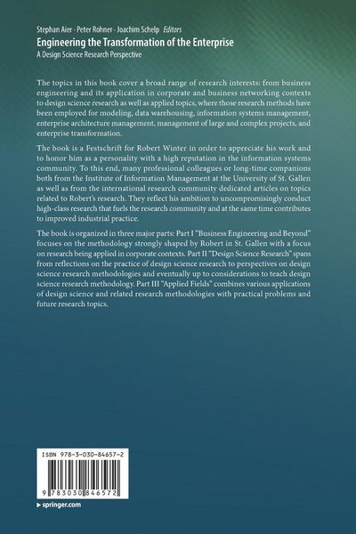Produktbild: Engineering the Transformation of the Enterprise