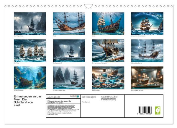Produktbild: Erinnerungen an das Meer. Die Schifffahrt von einst (Wandkalender 2026 DIN A3 quer), CALVENDO Monatskalender