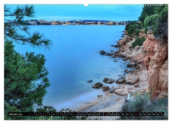 Produktbild: MALLORCA BEI NACHT (hochwertiger Premium Wandkalender 2026 DIN A2 quer), Kunstdruck in Hochglanz