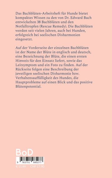 Produktbild: Bachbl&uuml;ten-Arbeitsheft f&uuml;r Hunde