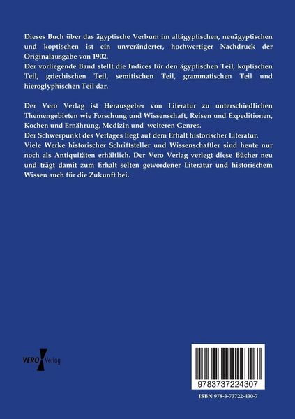 Produktbild: Das &auml;gyptische Verbum