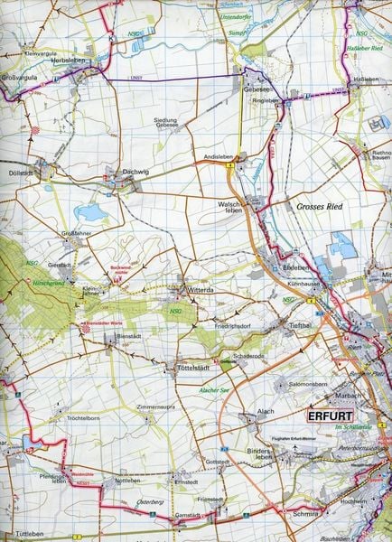 Produktbild: BVA ADFC Regionalkarte Erfurt und Umgebung 1:75.000