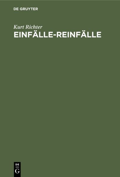 Produktbild: Einf&auml;lle-Reinf&auml;lle