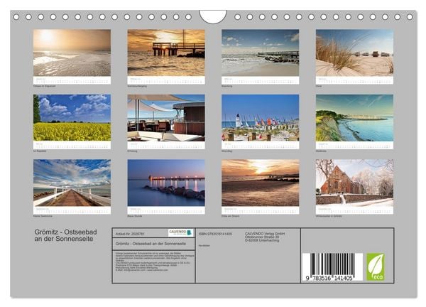 Produktbild: Gr&ouml;mitz - Ostseebad an der Sonnenseite (Wandkalender 2026 DIN A4 quer), CALVENDO Monatskalender