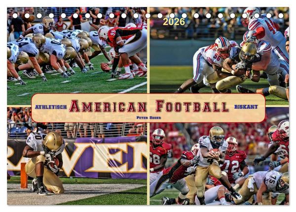 Produktbild: American Football - athletisch und riskant (Tischkalender 2026 DIN A5 quer), CALVENDO Monatskalender