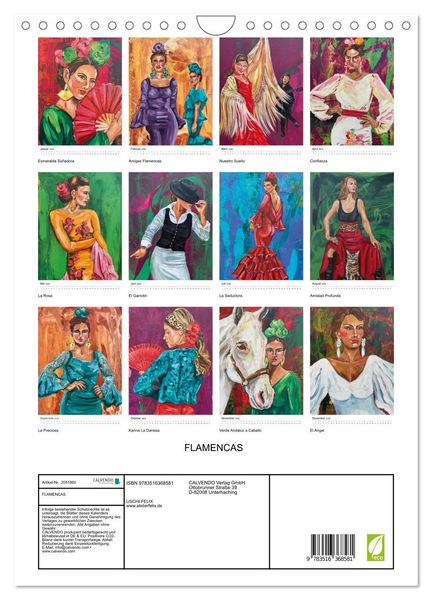 Produktbild: FLAMENCAS (Wandkalender 2026 DIN A4 hoch), CALVENDO Monatskalender