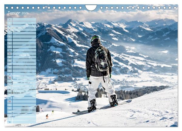 Produktbild: Ski und Snowboard - Leidenschaft im Schnee (Wandkalender 2026 DIN A4 quer), CALVENDO Monatskalender