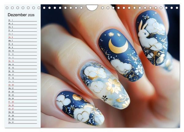 Produktbild: Kreative Nagelkunst. Ausdrucksstarke Designs und Farben (Wandkalender 2026 DIN A4 quer), CALVENDO Monatskalender