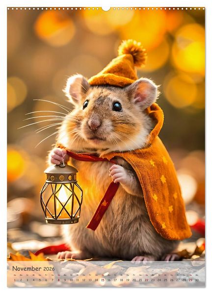 Produktbild: Hamster im Feiertagsfieber - Ein Jahr voller Flausch und Freude (hochwertiger Premium Wandkalender 2026 DIN A2 hoch), Kunstdruck in Hochglanz