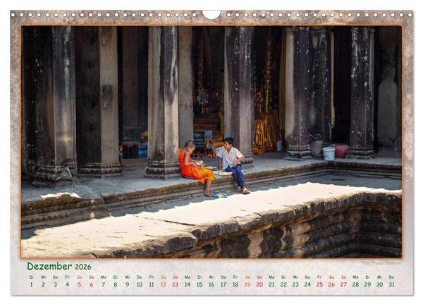 Produktbild: Kambodscha, Angkor Thom, Angkor Wat und Bayon (Wandkalender 2026 DIN A3 quer), CALVENDO Monatskalender