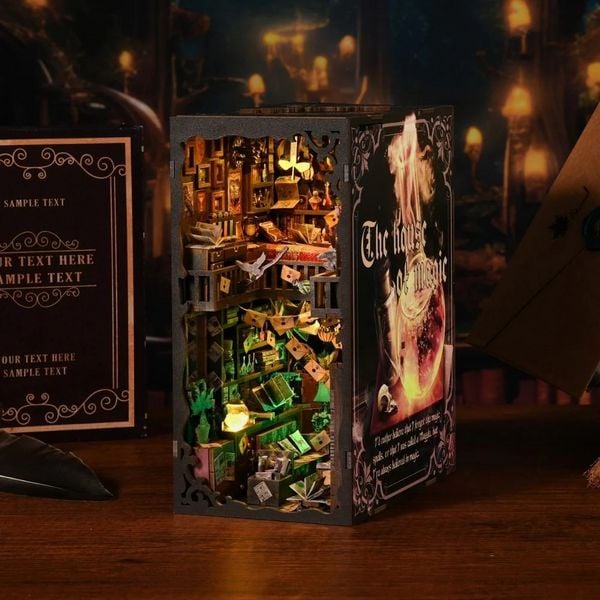 Produktbild: FiguredArt SL08- DIY Book Nook, Magische H&ouml;hle, Puzzle 334 Teile, Miniatur-Diorama