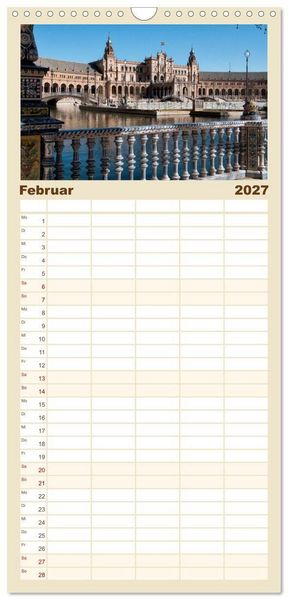 Produktbild: Familienplaner 2027 - Andalusien mit 5 Spalten (Wandkalender, 21 x 45 cm) CALVENDO