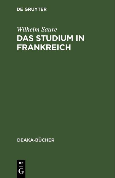 Produktbild: Das Studium in Frankreich