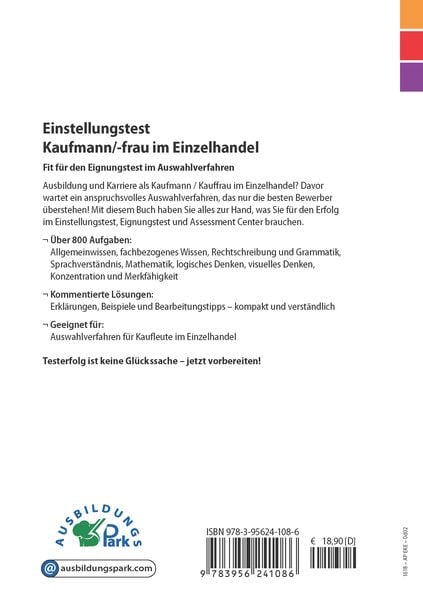 Produktbild: Einstellungstest Kaufmann / Kauffrau im Einzelhandel