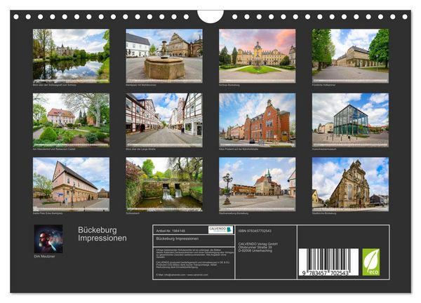 Produktbild: B&uuml;ckeburg Impressionen (Wandkalender 2026 DIN A4 quer), CALVENDO Monatskalender