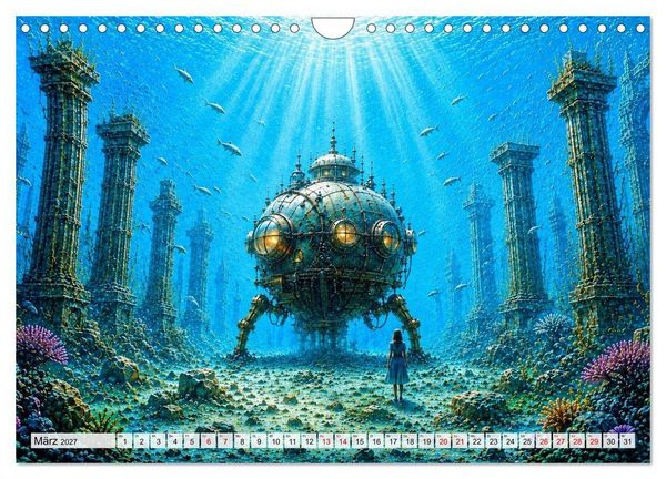 Produktbild: Versunkene Welten &ndash; Mystische Tiefen zwischen Traum und Ewigkeit (Wandkalender 2027 DIN A4 quer), CALVENDO Monatskalender