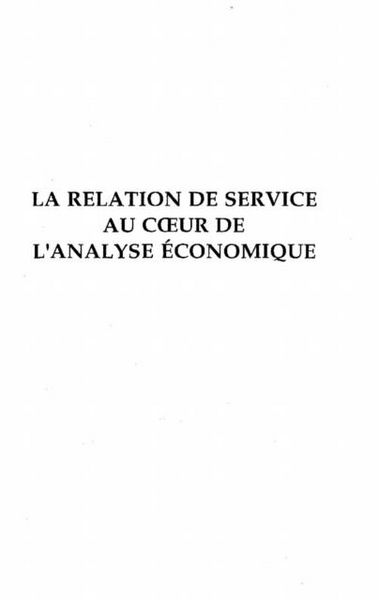Produktbild: Relation de service au coeur de l'analys