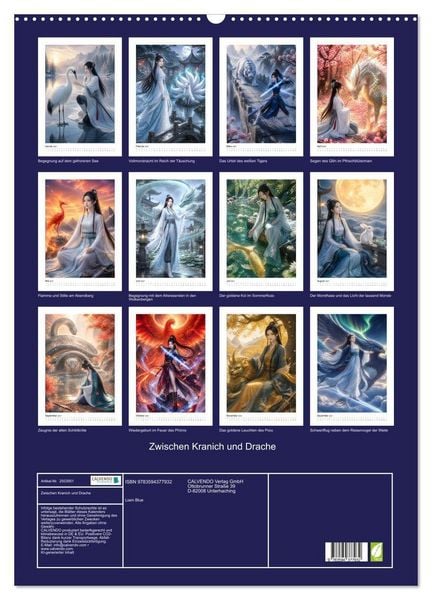 Produktbild: Zwischen Kranich und Drache (Wandkalender 2027 DIN A2 hoch), CALVENDO Monatskalender