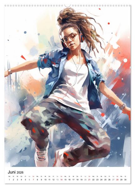 Produktbild: Hip Hop Girls. Rhythmic Expressions (Wandkalender 2026 DIN A2 hoch), CALVENDO Monatskalender