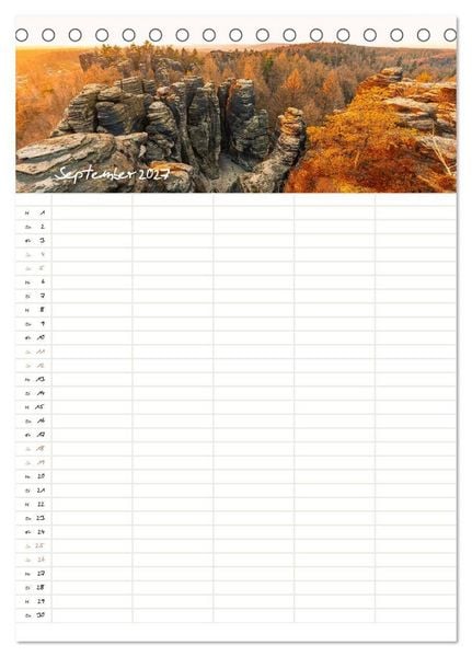 Produktbild: Familienkalender - Wandern im Elbsandsteingebirge (Tischkalender 2027 DIN A5 hoch), CALVENDO Monatskalender