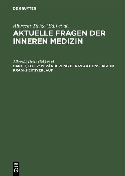 Produktbild: Ver&auml;nderung der Reaktionslage im Krankheitsverlauf