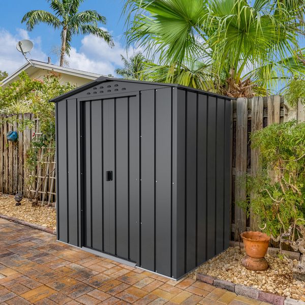 Produktbild: Metall Ger&auml;tehaus 202x123 Gartenhaus Schiebet&uuml;r
