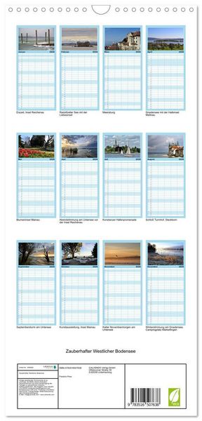 Produktbild: Familienplaner 2026 - Zauberhafter Westlicher Bodensee mit 5 Spalten (Wandkalender, 21 x 45 cm) CALVENDO