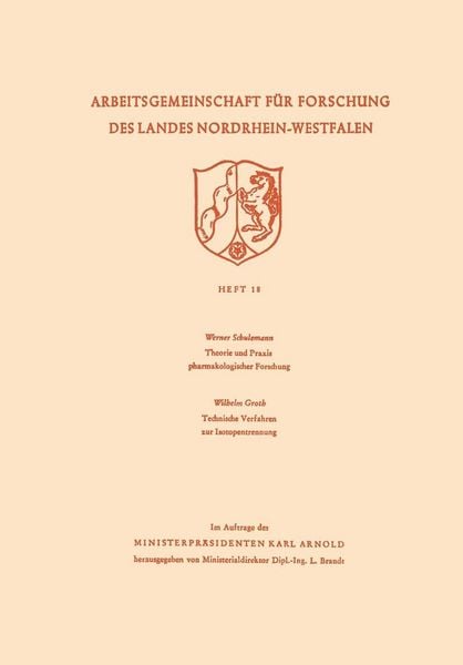 Produktbild: Theorie und Praxis pharmakologischer Forschung. Technische Verfahren zur Isotopentrennung