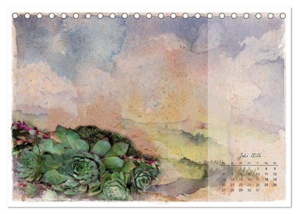 Produktbild: Bl&uuml;te trifft auf Aquarell (Tischkalender 2026 DIN A5 quer), CALVENDO Monatskalender