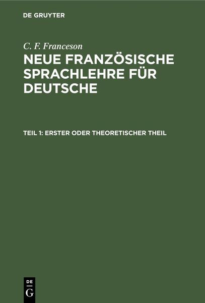 Produktbild: Erster oder theoretischer Theil
