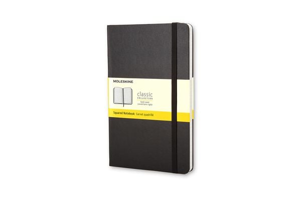 Moleskine Notizbuch, Pocket/A6, Kariert, Fester Einband, Schwarz