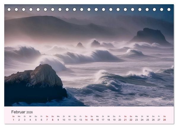 Produktbild: Sturmgetrieben - Der wilde K&uuml;stenkalender (Tischkalender 2026 DIN A5 quer), CALVENDO Monatskalender