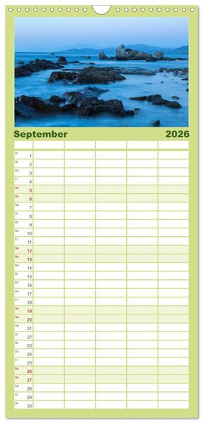 Produktbild: Familienplaner 2026 - Korsika - raue Sch&ouml;nheit mit 5 Spalten (Wandkalender, 21 x 45 cm) CALVENDO