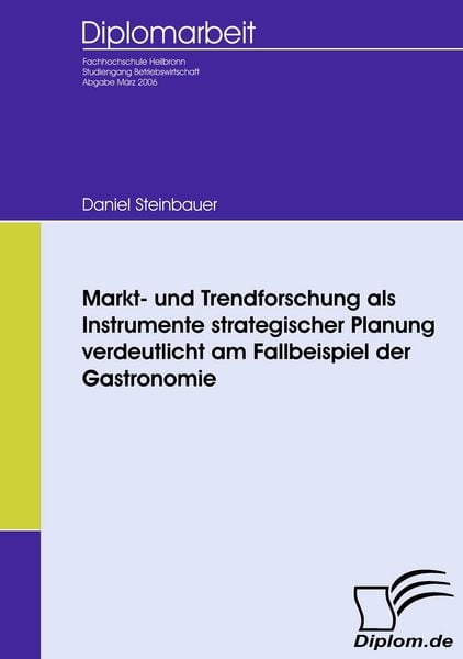 Produktbild: Markt- und Trendforschung als Instrumente strategischer Planung verdeutlicht am Fallbeispiel der Gastronomie